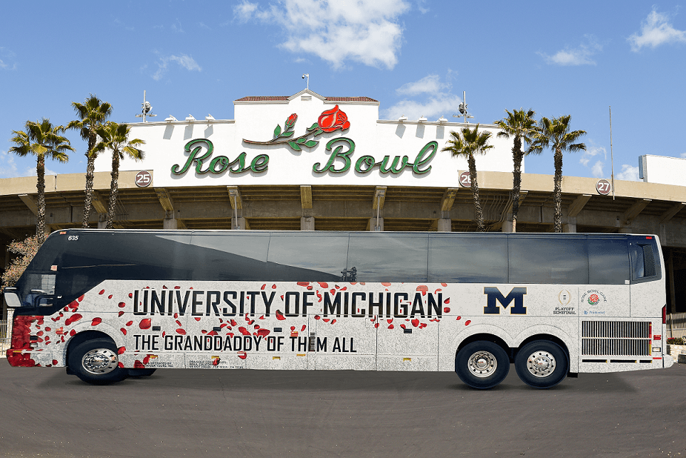 Rose Bowl Bus wrap by Turbo Images