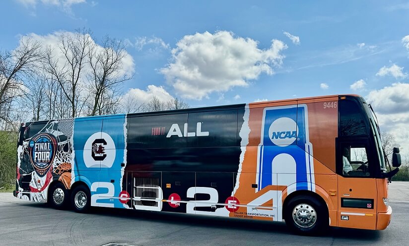 Turbo Images partenering with 2024 NCAA Women's Final Four bus wraps installation